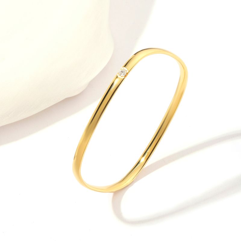 Stainless Steel 18K Gold Plated Simple Style Polishing Plating Sun Bangle
