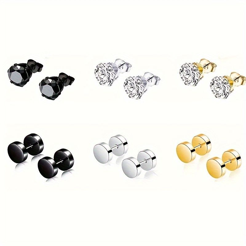 Simple Style Barbell 16K Gold Plated Artificial Rhinestones Stainless Steel Artificial Crystal Wholesale Ear Studs