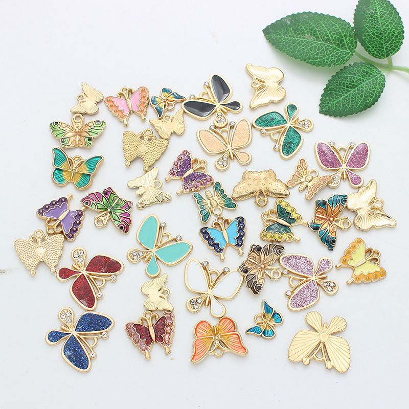 10 PCS/Package Alloy Butterfly Pendant