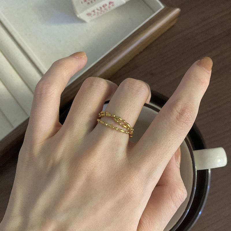 Edelstahl 304 Vergoldet Elegant Dame Klassischer Stil Einfarbig Ringe