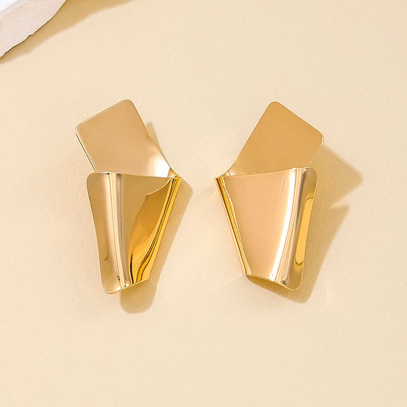 1 Pair Nordic Style Simple Style Solid Color Irregular Alloy Ear Studs