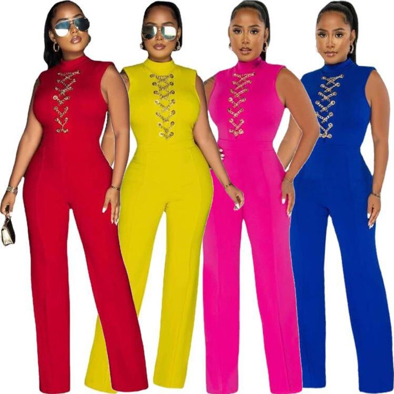 Women's Daily Beach Date Vacation Solid Color Jumpsuits