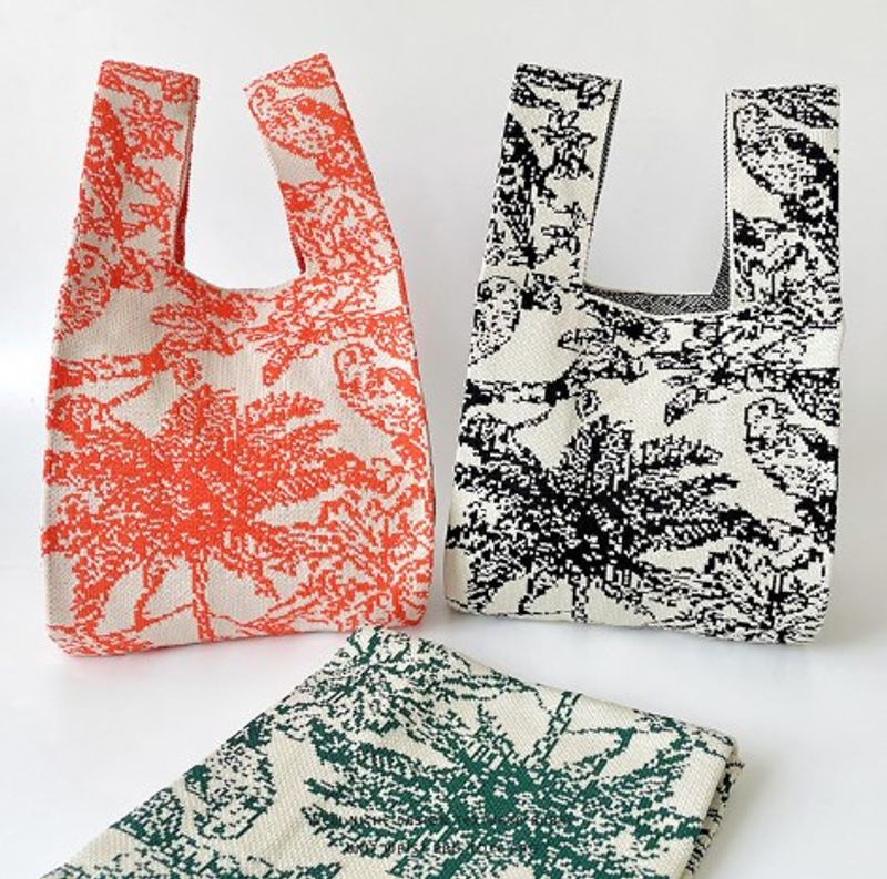 Women's Medium Polyester Flower Streetwear Open Handbag