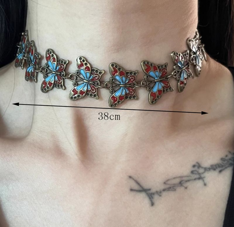 IG-Stil Stern Herzform Schmetterling Legierung Perlen Inlay Strasssteine Vergoldet Frau Halskette Mit Anhänger Halsband