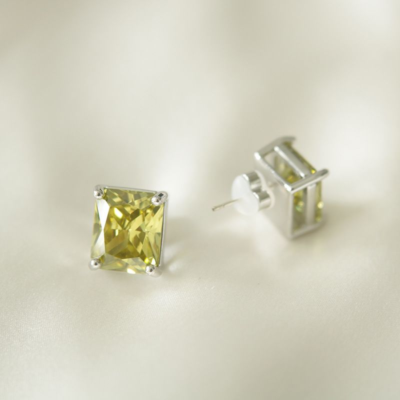 1 Pair Simple Style Square Plating Inlay Copper Zircon Ear Studs