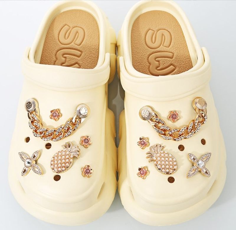 Flower Pineapple Shoe Accessories Alloy Slippers Summer Spring Autumn Shoe Buckle