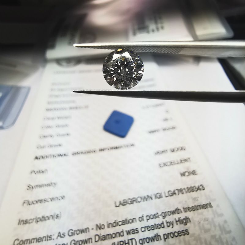 Diamantes Cultivados En Laboratorio Lujoso Certificado IGI Color Sólido