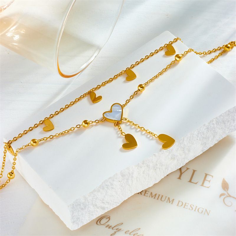 Elegant Romantic Solid Color Star Moon Stainless Steel Acrylic 18K Gold Plated Women's Anklet