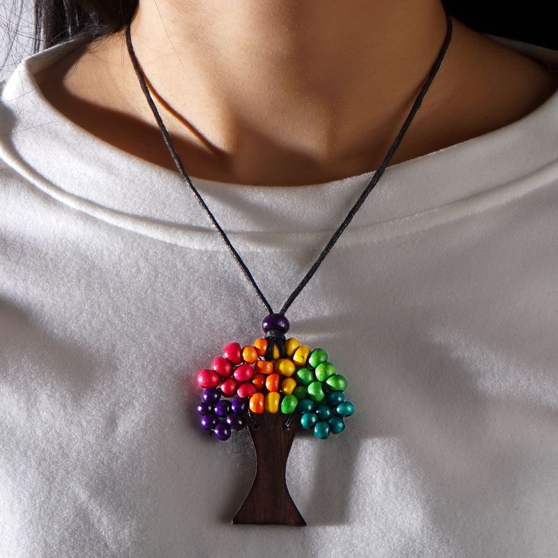 Estilo Étnico Árbol Madera Mujeres Collar Colgante