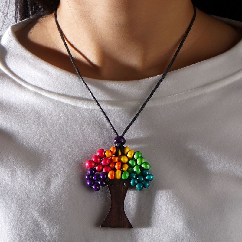Ethnic Style Tree Wood Women's Pendant Necklace