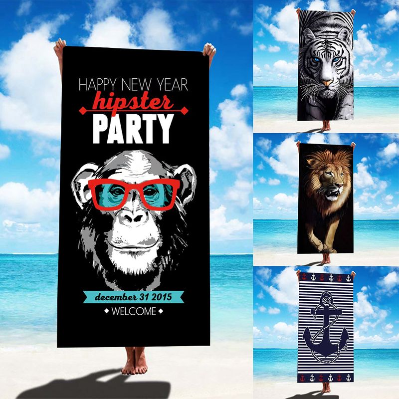 Vacation Lion Monkey Jaguar Superfine Fiber Beach Towel