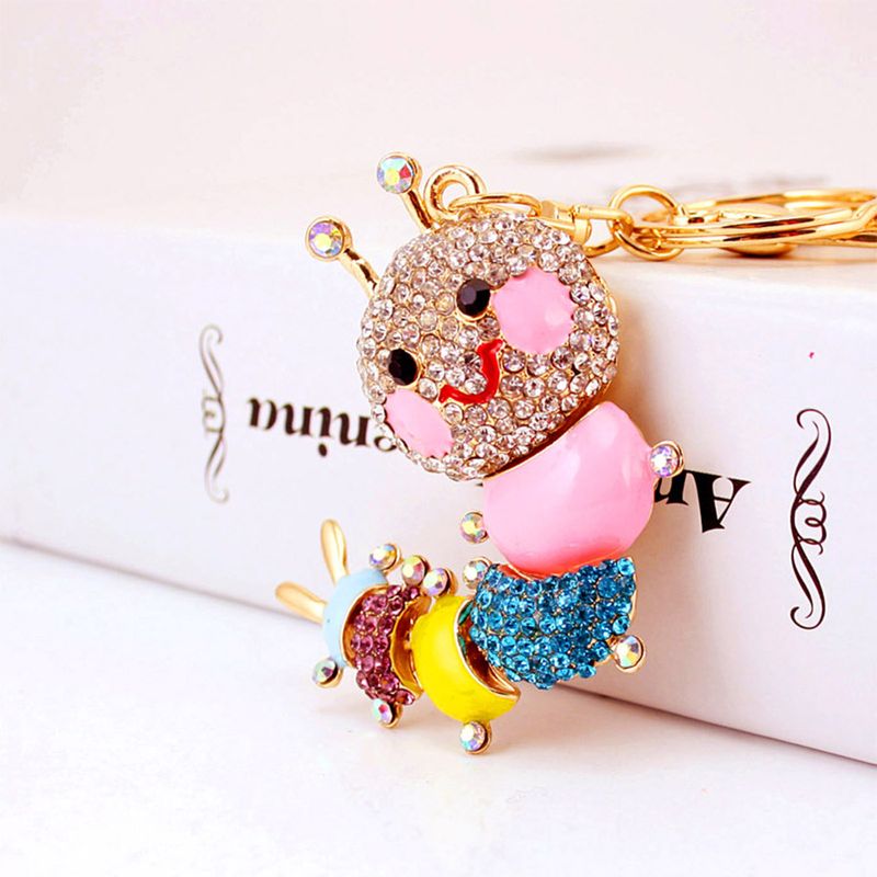 Cute Insect Alloy Plating Inlay Rhinestones Women's Bag Pendant Keychain
