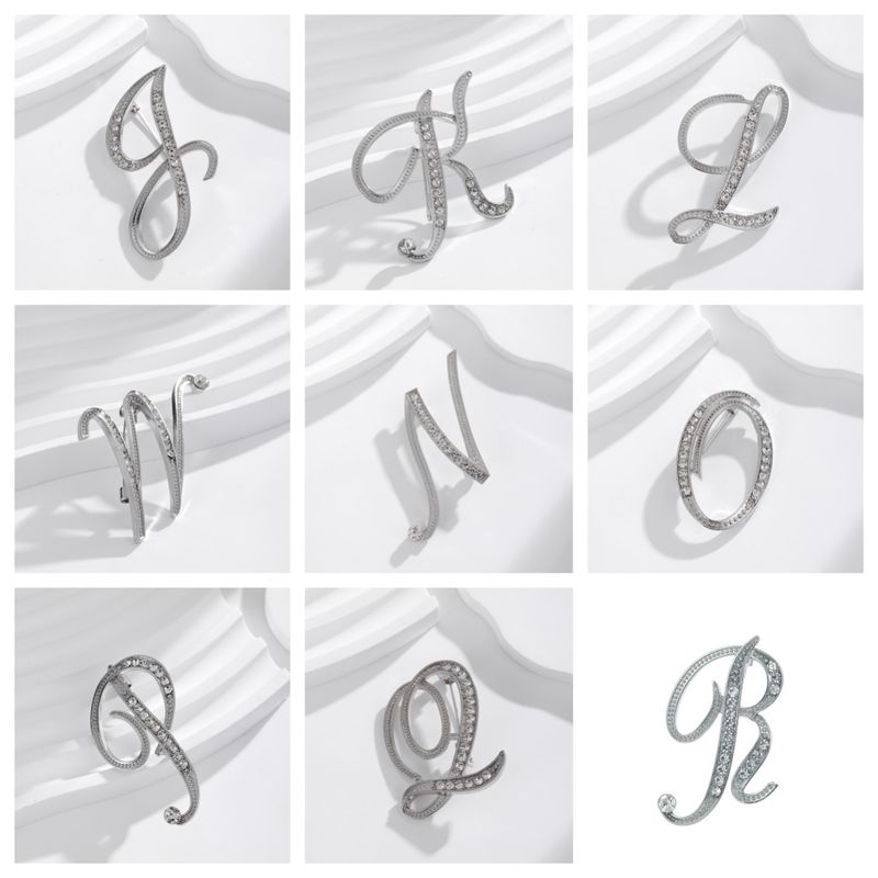 Basic Modern Style Classic Style Letter Alloy Inlay Rhinestones Unisex Brooches
