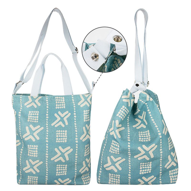 Women's Medium Canvas Geometric Basic Classic Style Square Magnetic Buckle Canvas Bag