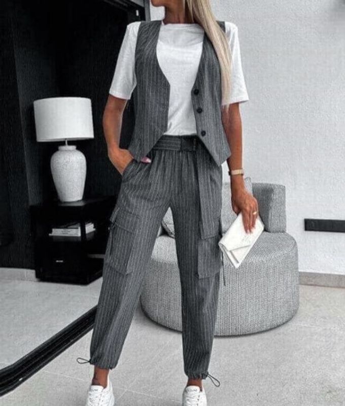 Täglich Frau Einfacher Stil Einfarbig Polyester Hosen-Sets Hosen-Sets