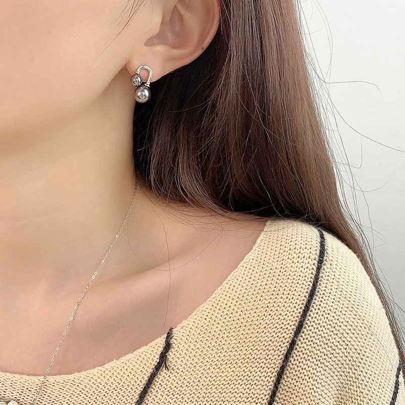 1 Pair Elegant Lady Modern Style Bulb Plating Inlay Sterling Silver Artificial Pearls Ear Studs