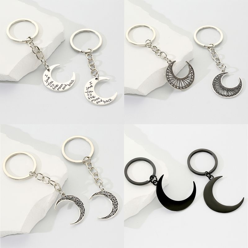 Basic Simple Style Classic Style Moon Heart Shape Alloy Plating Valentine'S Day Bag Pendant Keychain