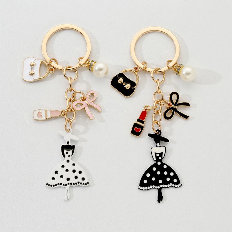 Cartoon Style Modern Style Human Bag Lipstick Alloy Plating Bag Pendant Keychain