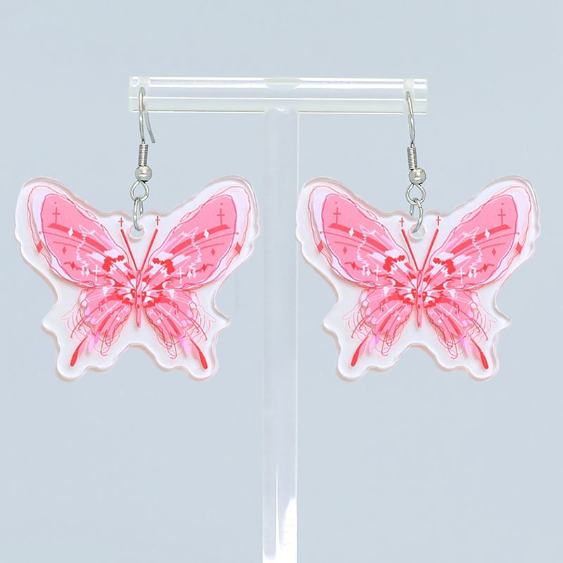 1 Pair Cute Vacation Sweet Butterfly Arylic Drop Earrings