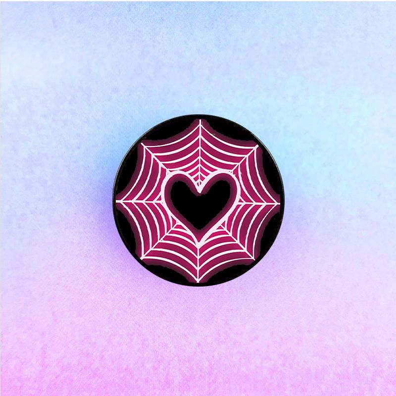 Cartoon Style Cute Sweet Heart Shape Spider Web Alloy Printing Women's Brooches