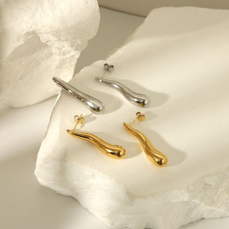 1 Pair Basic Modern Style Classic Style Irregular Geometric Solid Color Plating 304 Stainless Steel 18K Gold Plated Dangling Earrings