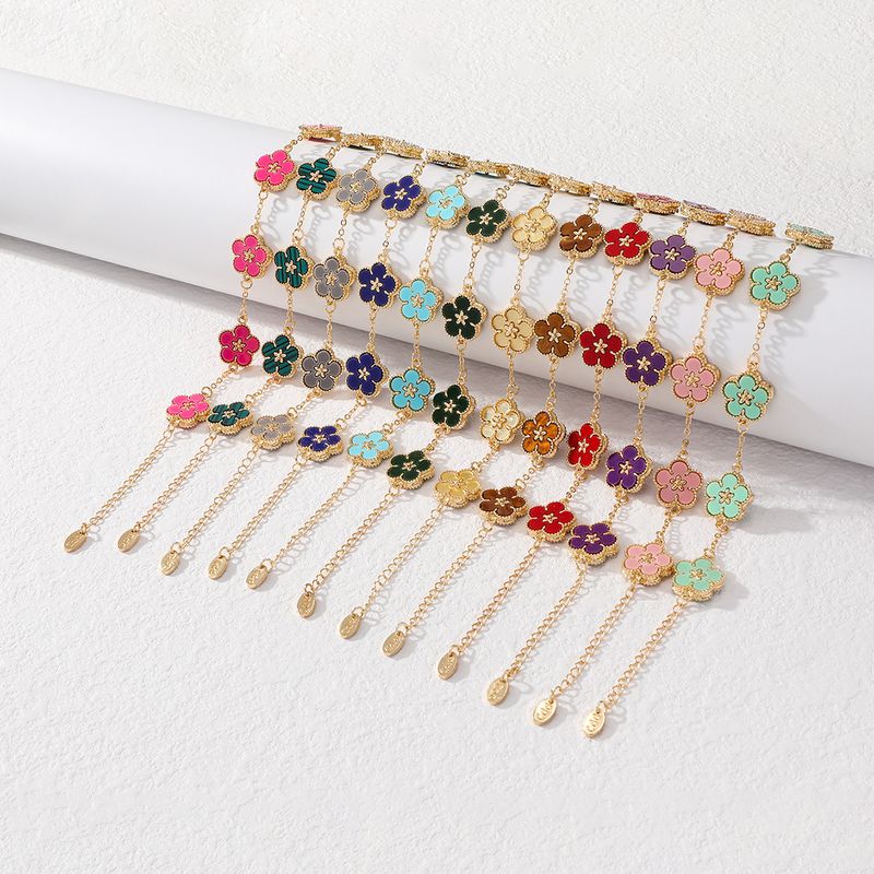 IG Style Sweet Flower Zinc Alloy Inlay Shell Women's Bracelets