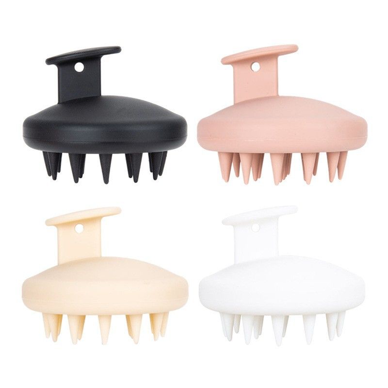 Simple Style Solid Color Silica Gel Shampoo Brush
