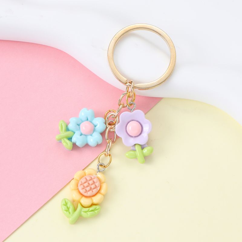 Glam Cute Pastoral Flower Alloy Asymmetrical Keychain