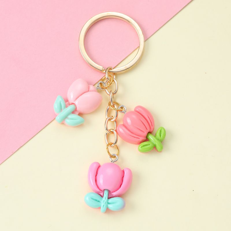 Simple Style Classic Style Flower Alloy Asymmetrical Keychain