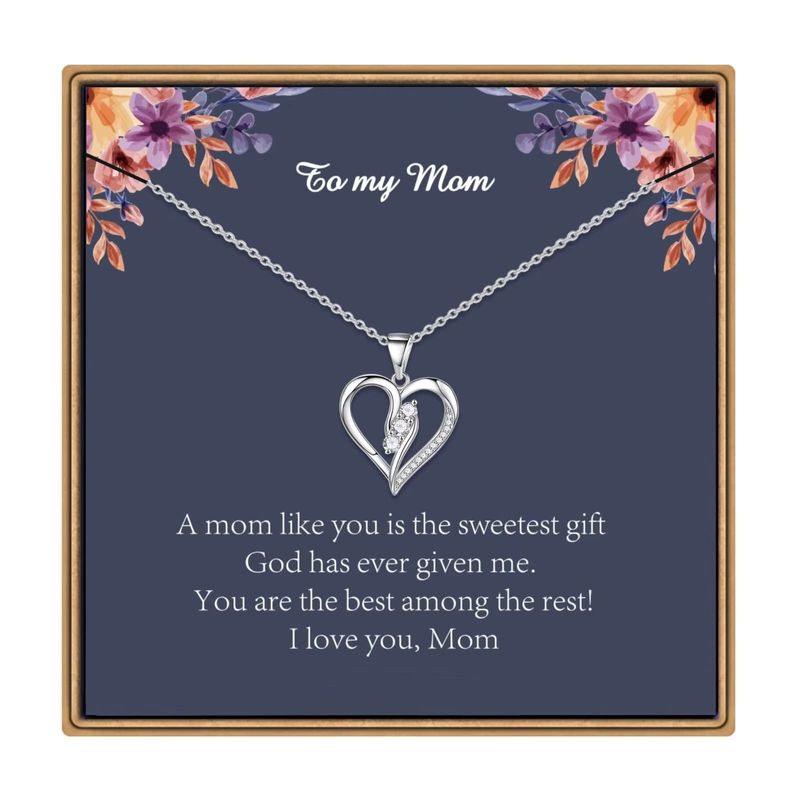 Copper IG Style MAMA Sweet Hollow Out Inlay Heart Shape Zircon Pendant Necklace