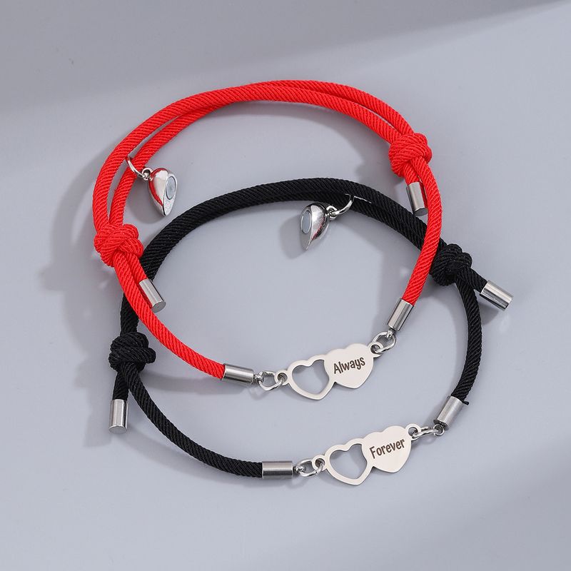 Style Simple Lettre Forme De Cœur Alliage Corde Coupler Bracelets