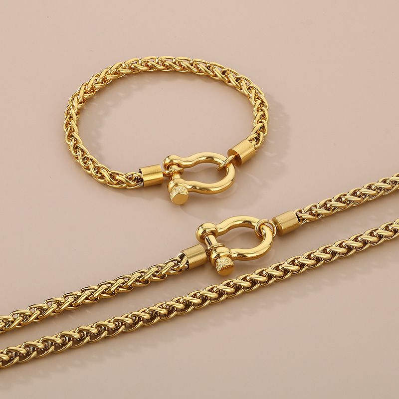 Acier Inoxydable 304 Style Moderne Style Simple Style Classique Géométrique Bracelets Collier