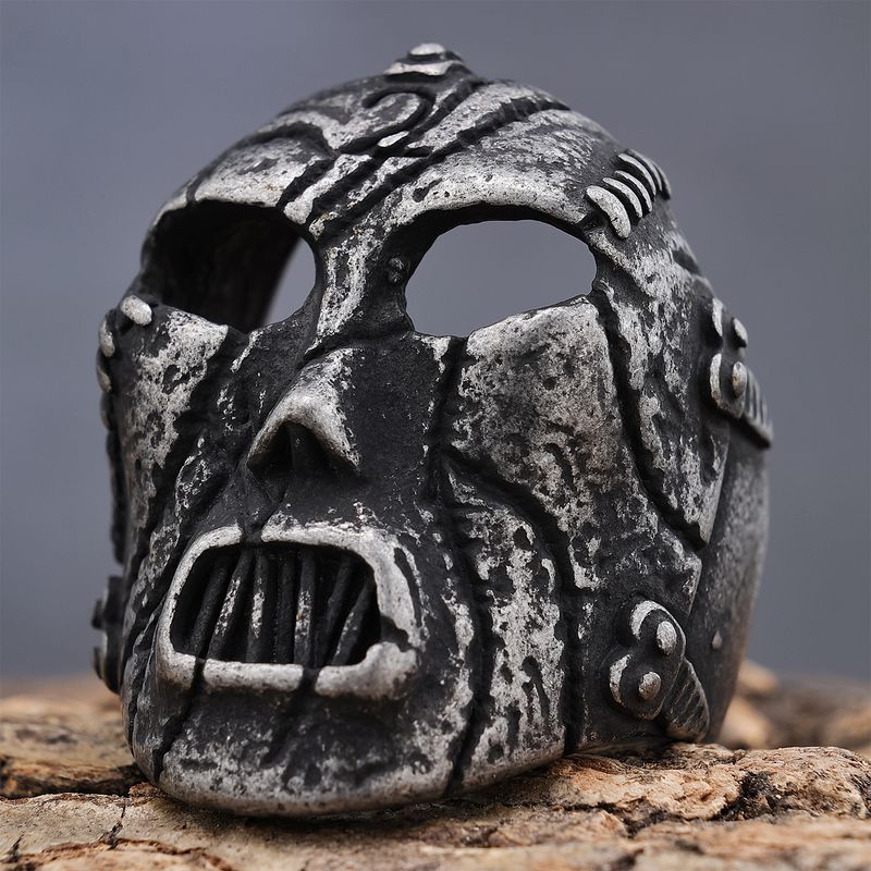 Hip Hop Strassenmode Maske Edelstahl 304 Aushöhlen Carving Männer Ringe