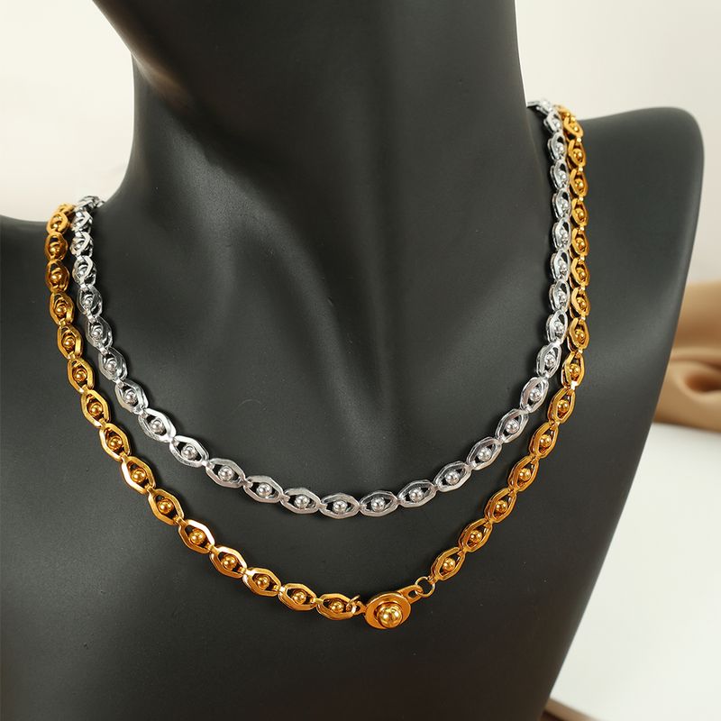 Titan Stahl 18 Karat Vergoldet Vintage-Stil Überzug Die Kette Halskette