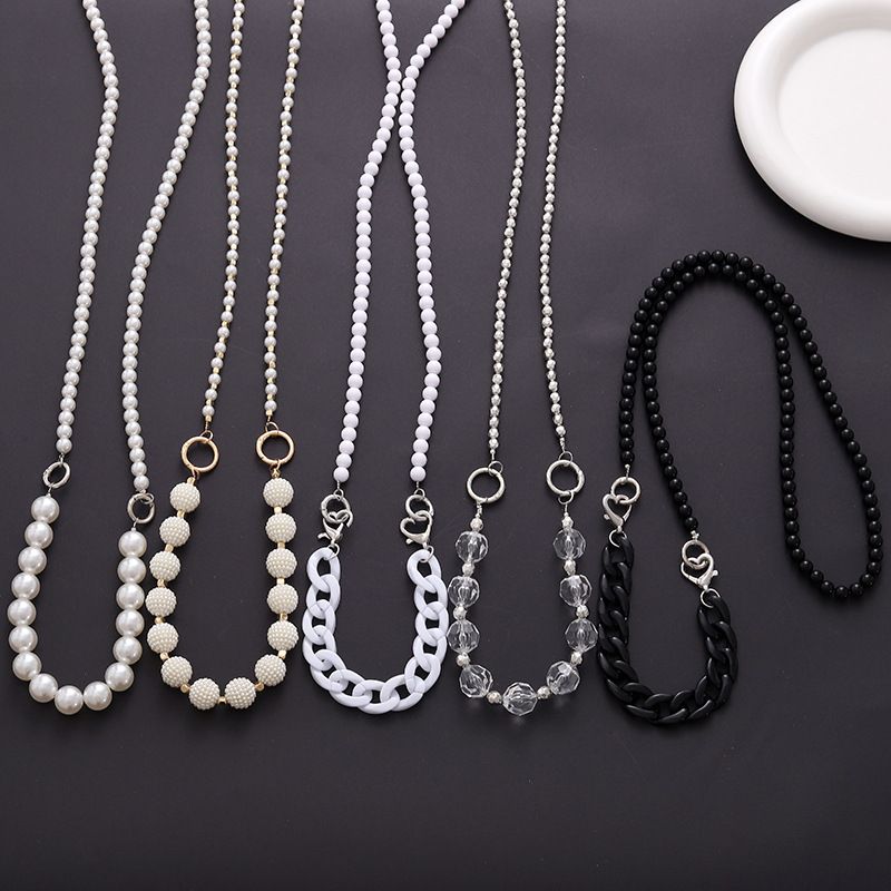 Sweet Simple Style Round Beaded Beaded Stoving Varnish Mobile Phone Chain