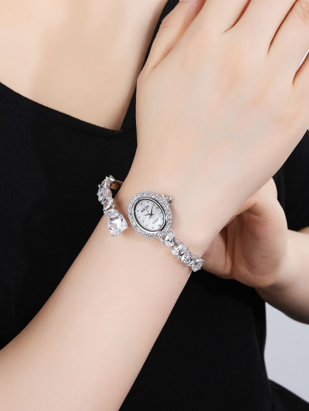 Elegante Glamour Lujoso Color Sólido Apertura Cuarzo Relojes De Mujer