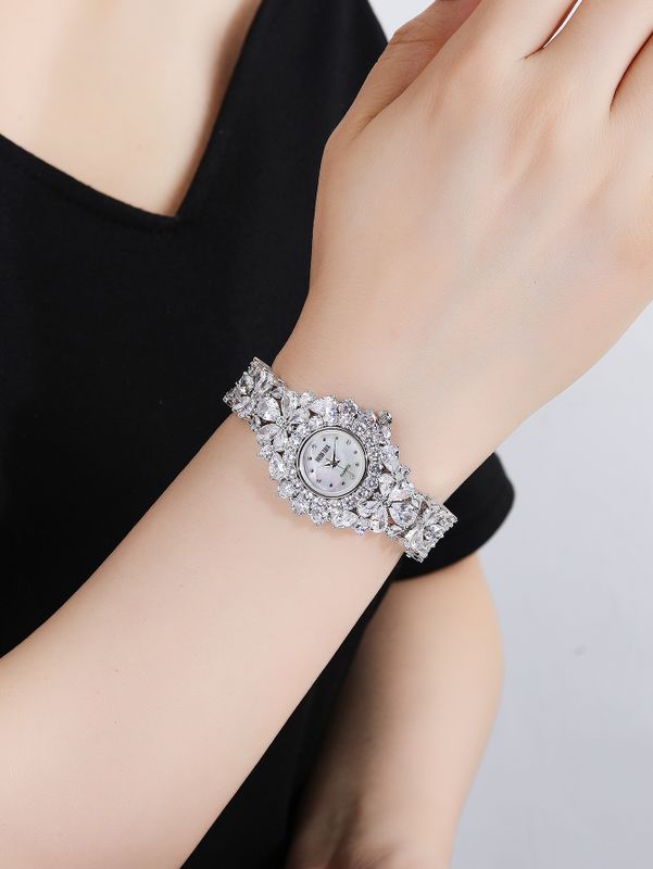 Elegante Glamour Lujoso Color Sólido Hebilla De Torno Cuarzo Relojes De Mujer