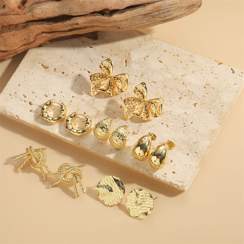 1 Pair Basic Modern Style Classic Style Bow Knot Inlay Copper Zircon Ear Studs