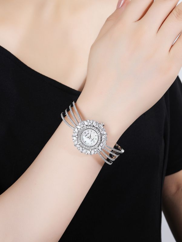 Elegante Glamour Lujoso Color Sólido Cuarzo Relojes De Mujer