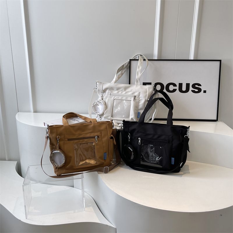 Femmes Grande Toile Couleur Unie Style Bcbg Style Classique Fermeture Éclair Sac À Main