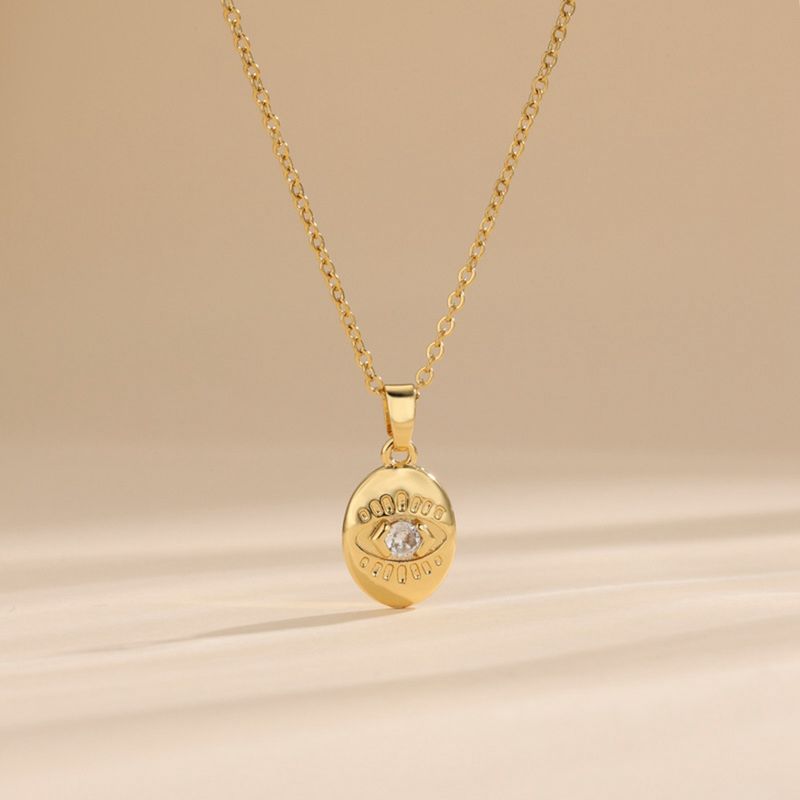 316L Stainless Steel  Copper Gold Plated Simple Style Classic Style Plating Constellation Pendant Necklace