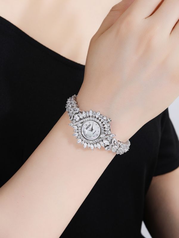 Elegante Glamour Lujoso Color Sólido Hebilla De Torno Electrónico Relojes De Mujer