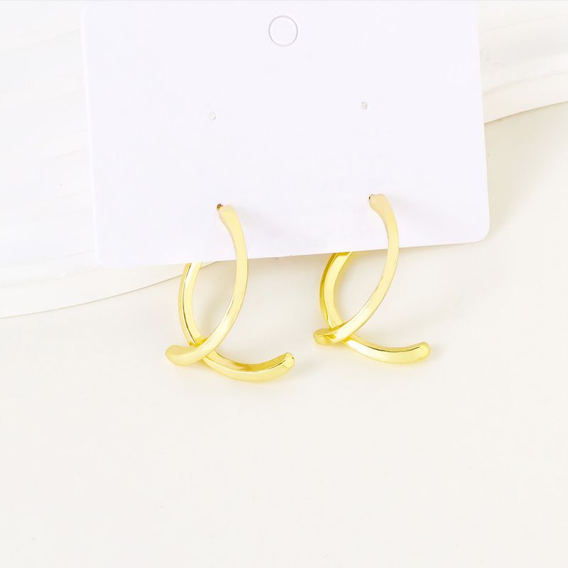 1 Pair Casual Simple Style Solid Color Iron Gold Plated Drop Earrings
