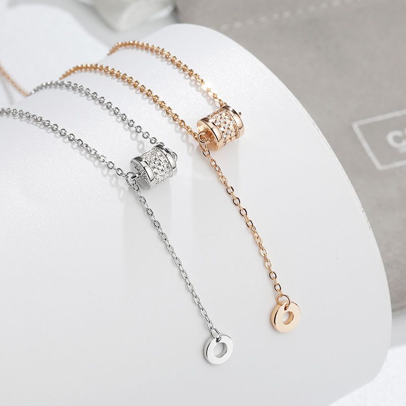 Copper Elegant Simple Style Inlay Round Zircon Necklace