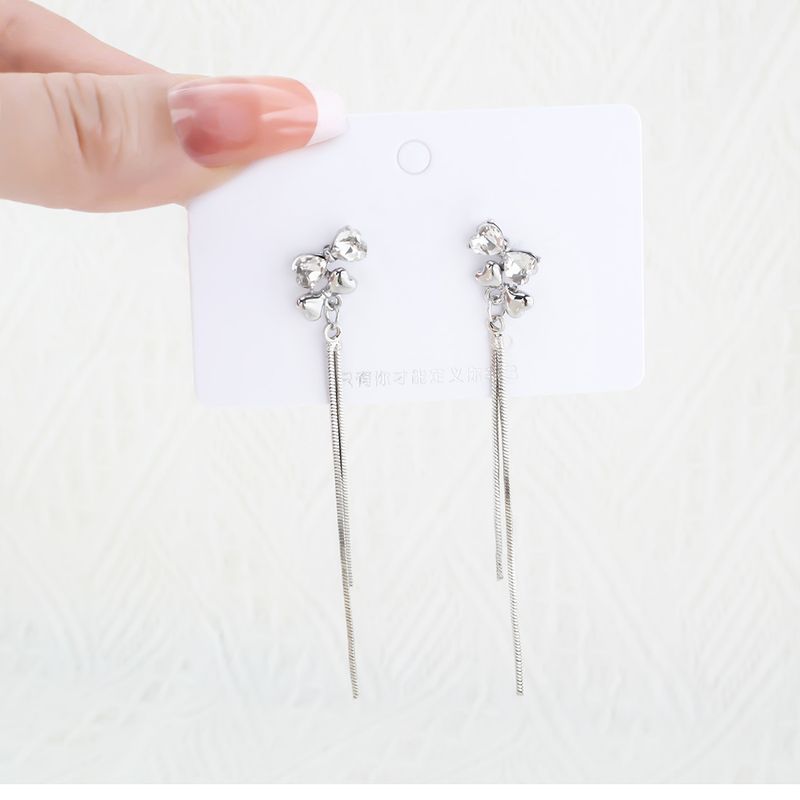 1 Pair Elegant Solid Color Plating Alloy Silver Plated Drop Earrings