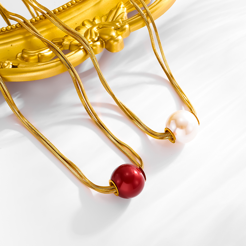 Edelstahl 304 18 Karat Vergoldet Einfacher Stil Klassischer Stil Überzug Einfarbig Halskette Mit Anhänger