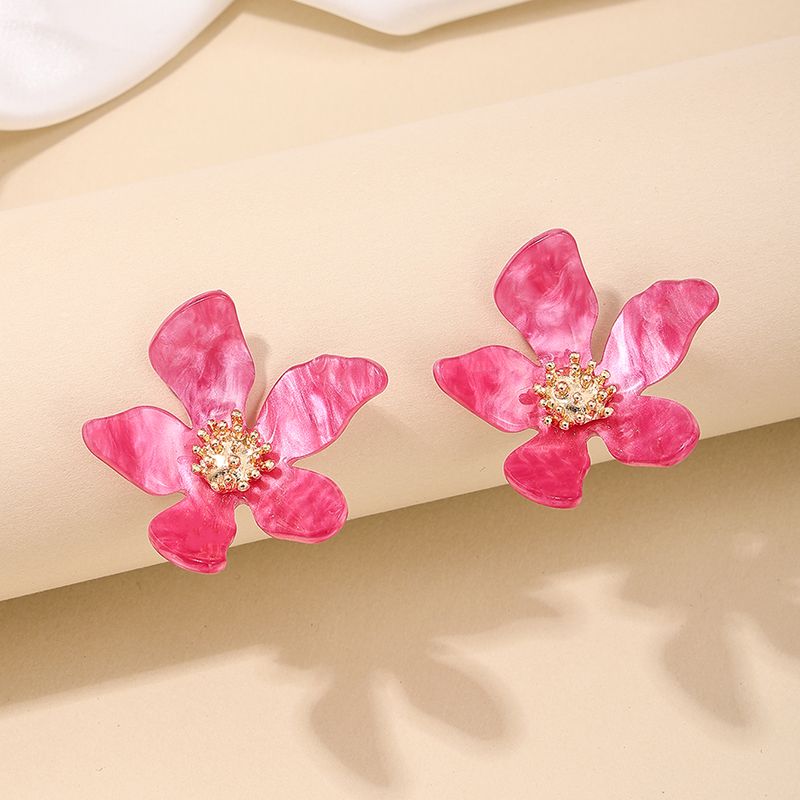 1 Pair Simple Style Classic Style Flower Alloy Ear Studs