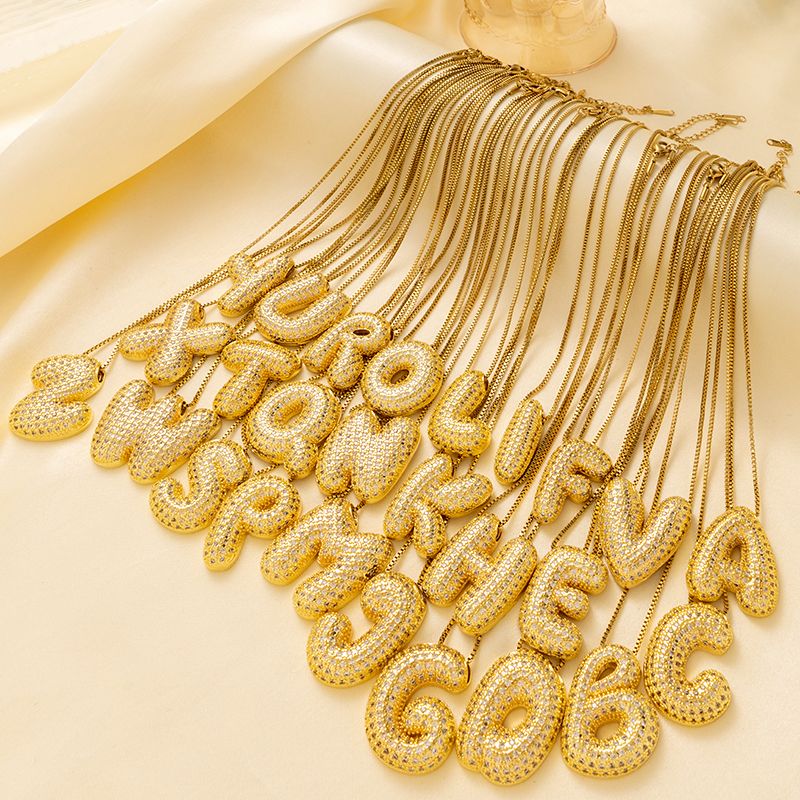 Titan Stahl 18 Karat Vergoldet Einfacher Stil Klassischer Stil Überzug Brief Halskette Mit Anhänger