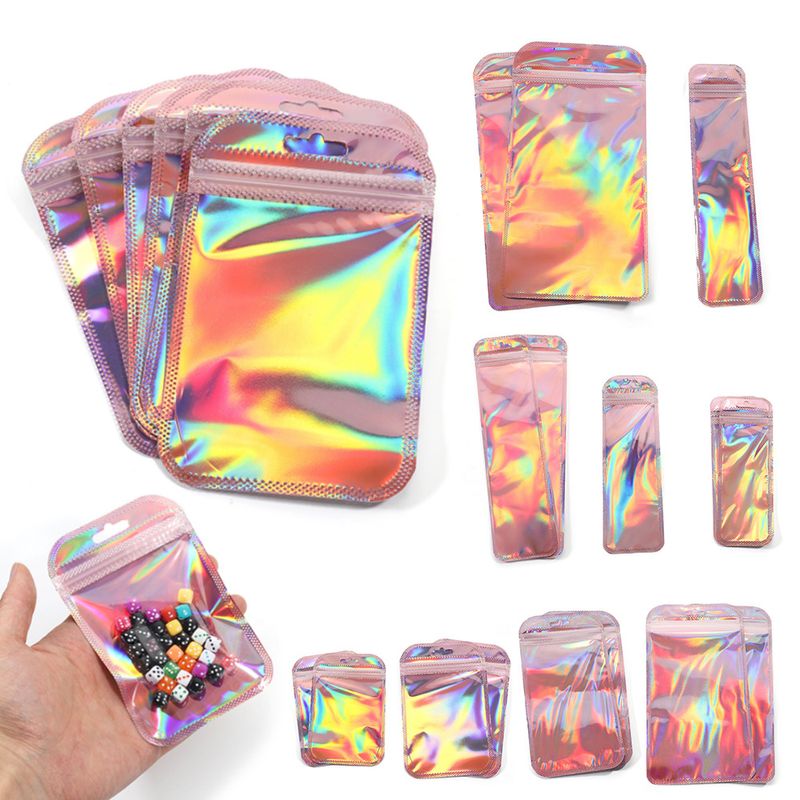 Sweet Solid Color Plastic Printing Jewelry Packaging Bags