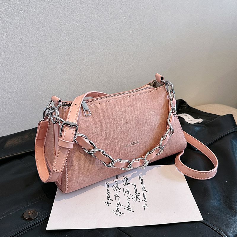 Women's Classic Style Streetwear Solid Color Pu Leather Shopping Bags